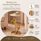 Horse Side Table with White Marble Top | Decorative Sculptural End Table | Aluminum Base | Gold Accent Table for Living Room | 10x10x25.5"